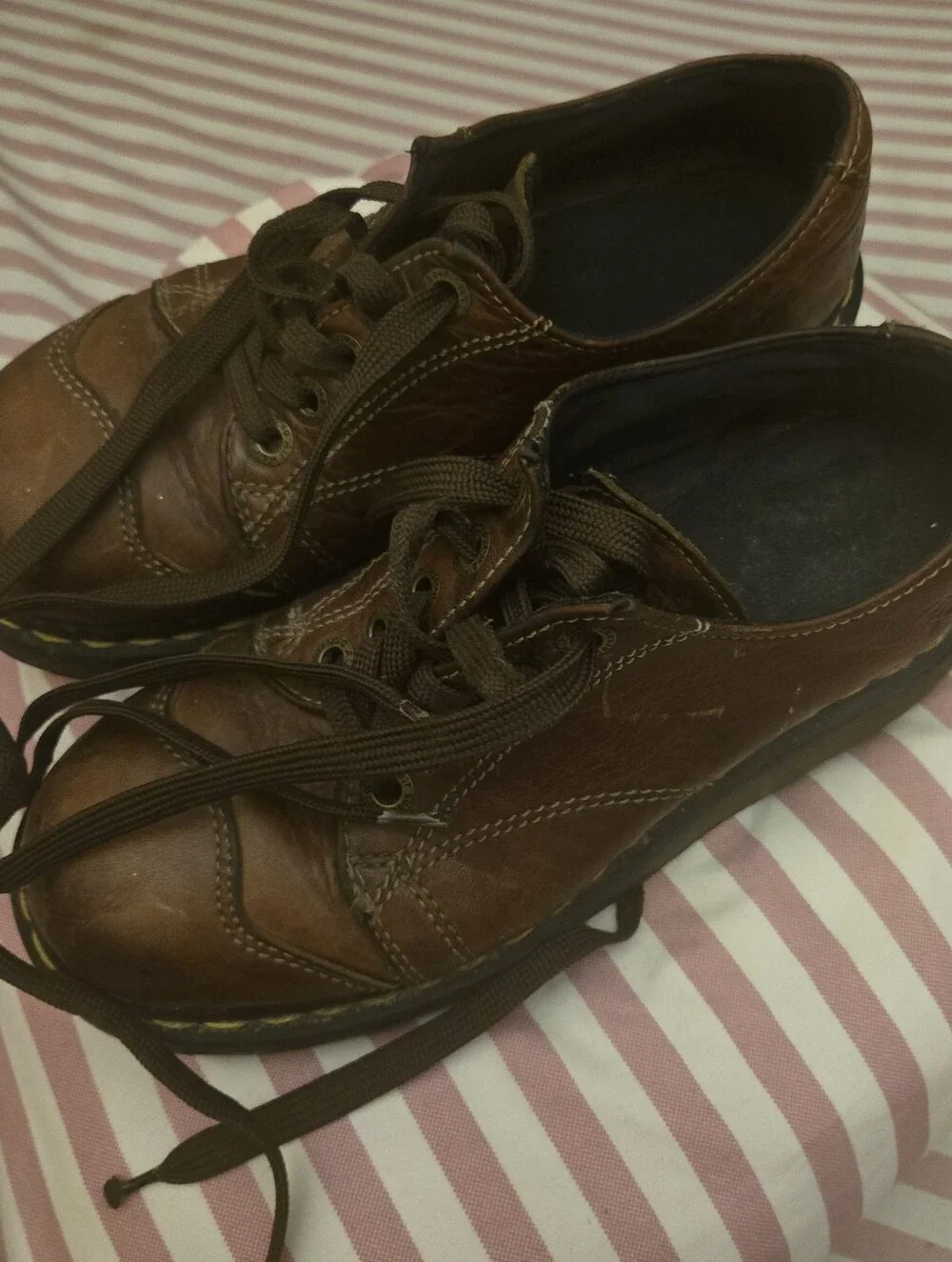 Vintage Y2K 90s Grunge Dr. Martens 8651 Platform Oxford Shoes Brown Leather Sz 7